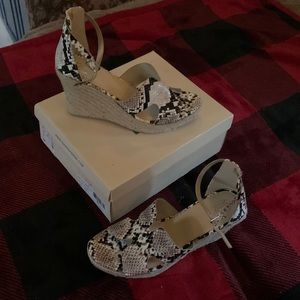 Yoki snake skin wedge sandals